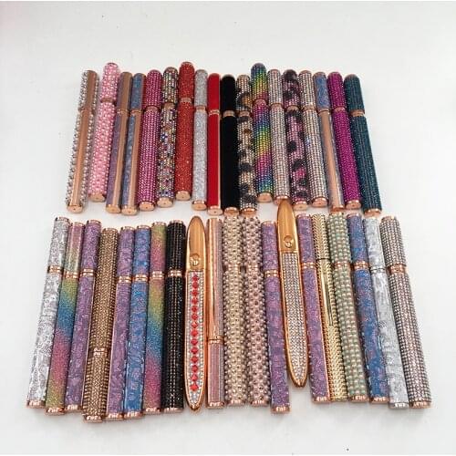 2021 New Self-Adhesive Eyeliner Glue Pen Black Clear Liquid Eyeliner Pen with Rhinestone Diamond