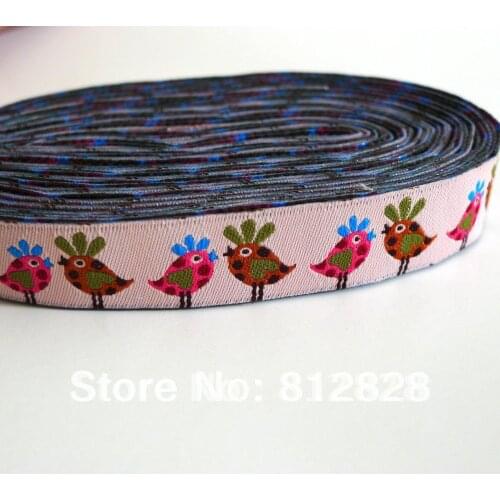 5/8'' 16mm width Single Face Kissing Twin Love Birds Woven Jacquard Ribbon Free shipping DHL EXPRESS For Combine Order $150