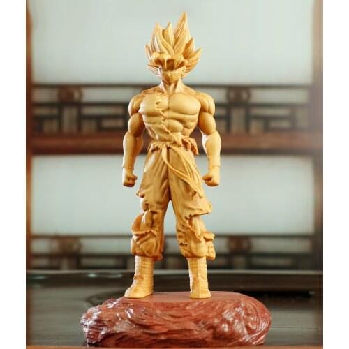 Child gifts Cartoon characters hand-made super Saiya Monkey King woodcarving ornaments boxwood carving home accessories