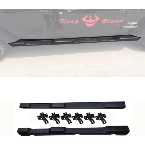 Black Side Steps Running Boards Compatible With 2007-2017 Jeep JK Wrangler Unlimited (4 Door))