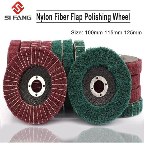 4"/4.5"/5" Nylon Fiber Flap Polishing Wheel Non-woven Grinding Disc For Angle Grinder For Metal Buffing Set 120/180/240/320 Grit