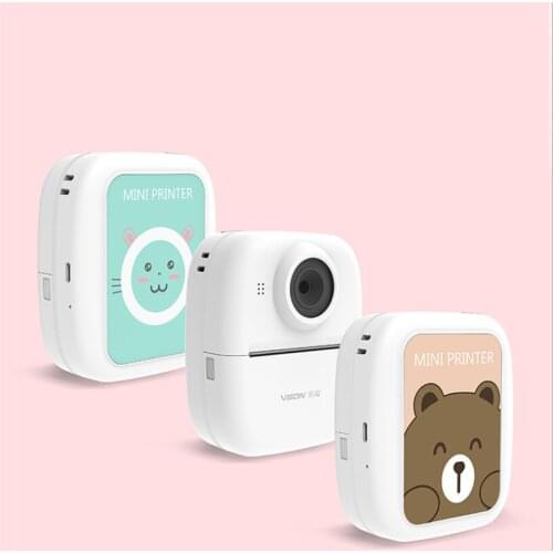 Portable Thermal Printer Print Paper Photo Pocket Thermal Printer 58mm Printing Wireless Bluetooth Android IOS Printers #R40