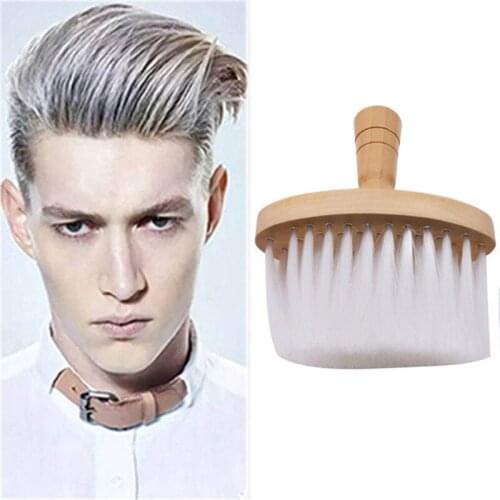 Pro Wooden Handle Hair Cutting Hairdressing Stylist Salon Care Neck Duster Clean Broken Hair Brush Barbers Tools