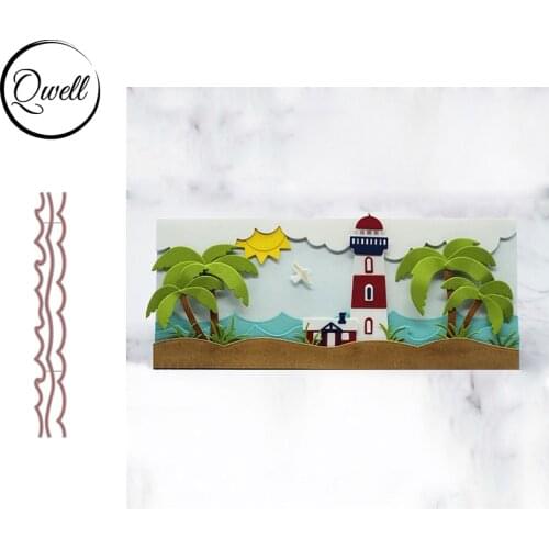 QWELL Layered Sand Lawn Border Metal Cutting Dies Stencil DIY Scrapbooking Album Craft Paper Cards Making Template 2021 New