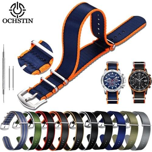 2021 OCHSTIN Premium Quality Watch Nylon Men Watchband For James Bond 007 Military Replacement Accessories Seatbelt 20mm 22mm