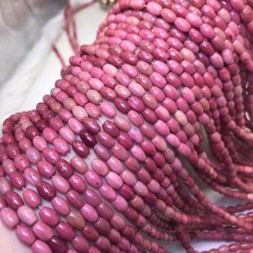 LOOSE BEADS Pink Rhodochrosite egg 4*6mm wholesale for DIY jewelry necklace 36cm
