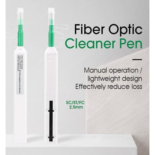 One-Click Fiber Optic Connector Cleaner Pen for SC ST and FC 2.5mm Adapters and Ferrules