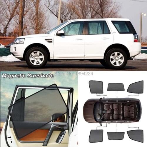 Car Full Side Windows Magnetic Sun Shade UV Protection Ray Blocking Mesh Visor For Land Rover Freelander 2