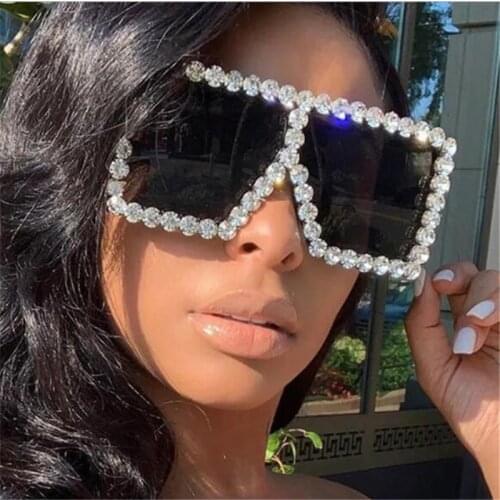 KAPELUS New large frame sunglasses 17059 Zircon sunglasses Womens diamond brand glasses Europe and the United States sunglasses