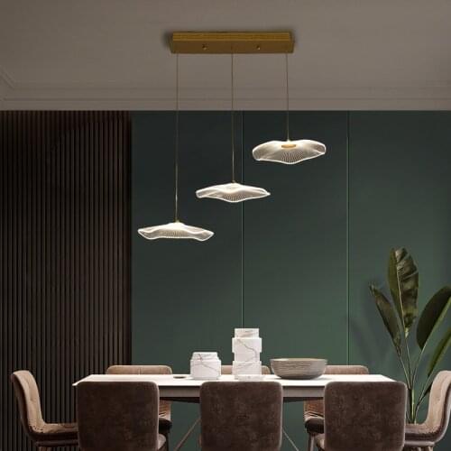 Modern LED stair chandelier lighting Nordic living room ceiling pendant lamps bedroom Acrylic rings light fixtures hanging