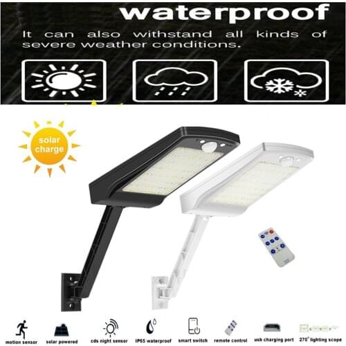 Solar light lamp Outdoor Garden rard Lights Remote Controll Street path IP65 PIR Motion Sensor 3 Mode flood lamp