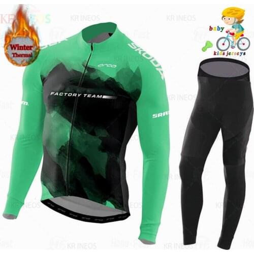 2020 ORBEAFUL Boys Long Sleeve Cycling Clothing Spring / Autumn Professional Teams Cycling Clothing Long MTB Kids Cycling Pants