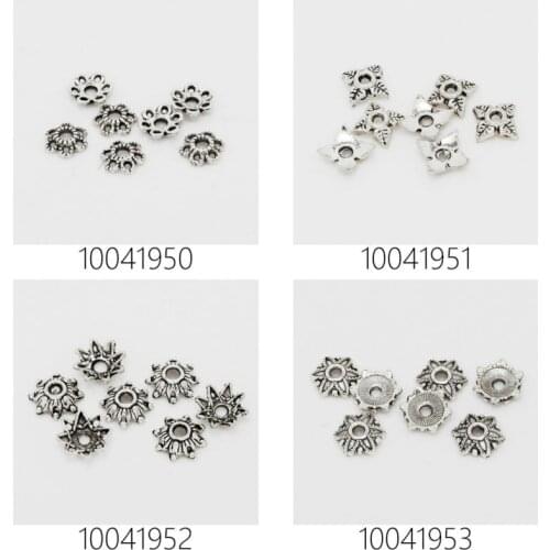 Lots of 100pcs vintage beads cap,filigree beads cap,flower spacer metal beads,antique silver-100419-1