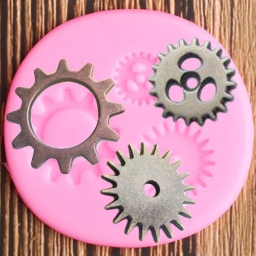 Vintage Industrial Steampunk Gears Silicone Fondant Molds DIY Party Cake Decorating Tools Polymer Clay Candy Chocolate Moulds