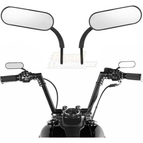 Motorcycle Rearview Mirror Black Square Oval Side Mirror For Harley Touring Electra Glide Dyna Fatboy Softail Sportster Breakout