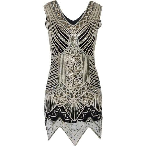 Womens 1920s Dance Dress Shining Flapper Dress 1920s Vintage Gatsby Great Gatsby Charleston Sequin Tassel Party Sequins Dress