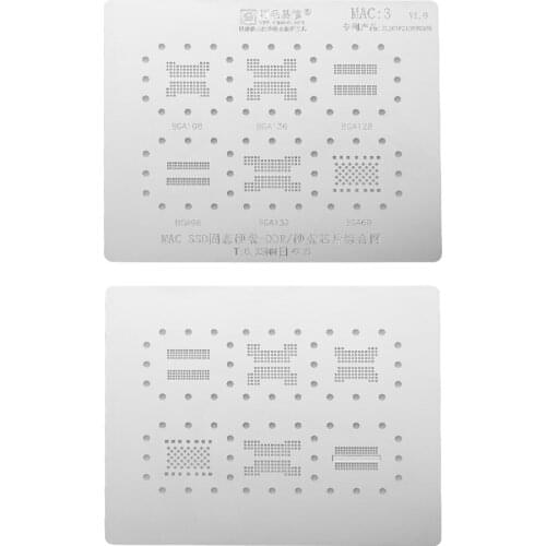 0.25mm Mac-3 SSD DDR/Hard Disk Chip BGA Reballing Stencils Plate High-temperature Resistant