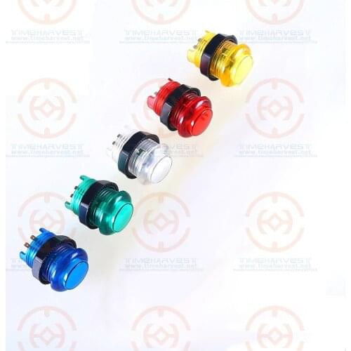 10pcs DC +12V LED 28mm Screw Transparency Illuminated Push Button Built-in Microswitch Accessories for Arcade cabinet Machine