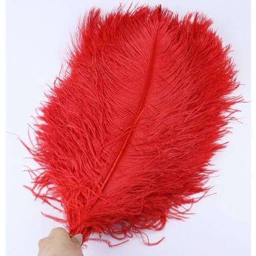 45-50CM Wholesale Red Wedding Ostrich Feathers Natural for Crafts Decoration High Quality 10pcs/Bag Decor Plumes 12color