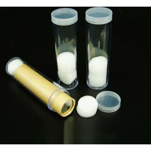 10Pcs Clear Round Screw Top Coin Tubes Storage Holder Protector Collection Box Case for 20.5mm/25mm/27mm/30mm Coins or Capsules