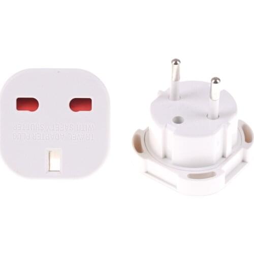 2Pcs/lot UK To EU Plug Adapter Socket Plug Converter Travel Electrical Power Adapter Socket Plug Wholesale