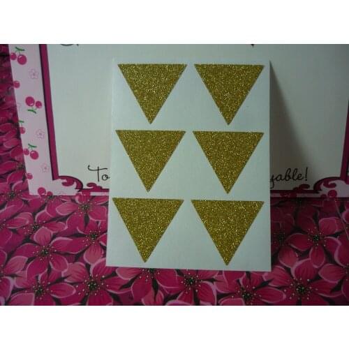 3.8x3.3cm Gold glitter large tri-angle stickers