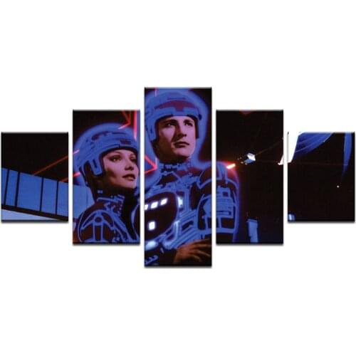 5 Pcs The earliest 1984 Classic Movie The Terminator Poster Pained On Canvas Home Decor Modular Oil Picture Framed Wall Artwork