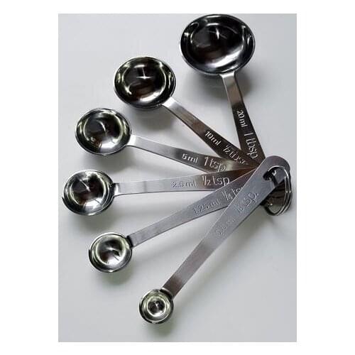 6pcs Stainless Steel Measuring Spoons Cups Measuring Set Tools For Baking Coffee 6 sizes Spoons Set