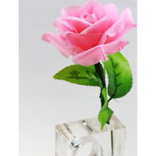 Free shipping clear square napkin ring with flower vase 4 pcs of square napkin ring and 4 pcs of flower