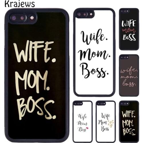 Krajews Wife Mom Boss TPU Phone Case For iPhone X XR XS 11 12 Pro MAX 5 6 6S 7 8 Plus Samsung Galaxy S7edge S8 S9 S10