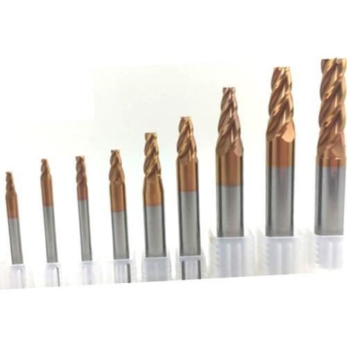 HRC60 Coated Carbide tapper endmill Milling Cutter 4 5 6 8 10 12 mm*1/3/5/8/10 Degree