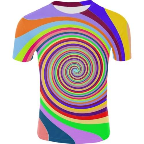 2021 new 3D printing vertigo mens T-shirt casual short sleeve O-neck fashion fun printing 3D vertigo T-shirt male/female T-shir