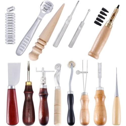 Tools for Working with Skin Leather Craft Hand Tool Set Thinning Edge Beveler Groover for Leather Processing Tool