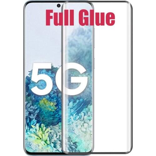 100pcs Full Coverage Curved Full Glue Tempered Glass For Samsung Galaxy S21 Ultra S20 Plus S10 S9 Note 20 10 9 Screen Protector