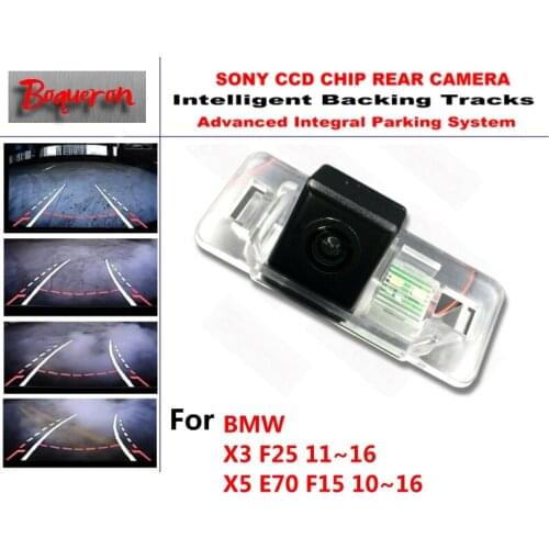 For BMW X3 F25 11~16 X5 E70 F15 10~16 CCD Car Backup Parking Camera Intelligent Tracks Dynamic Guidance Rear View Camera