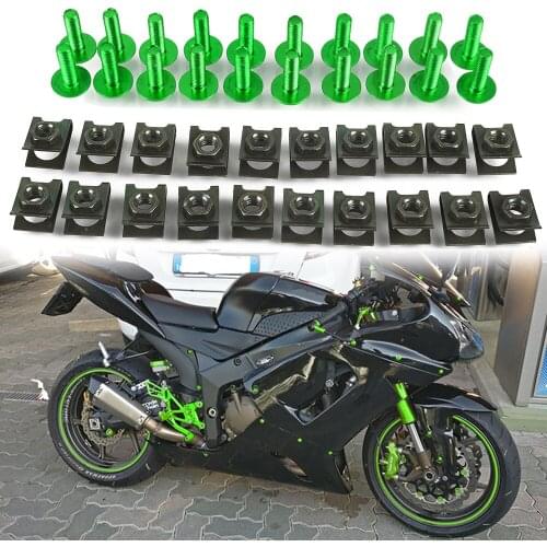Motorcycle Fairing Screws Body Spring Nut Bolts Kit FOR KAWASAKI ZX-6 ZX9R ZX10R ZX12R ZX14R ZX11 ZX1100 ZZR600 ZZR1200 ZZR1400