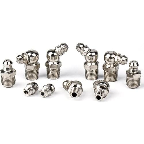 M6 M8 M10 Metric Size 90 Degree 45 Degree and Straight Grease Zerk Nipple Kit with Explosion-Proof Grease Gun Flat Head