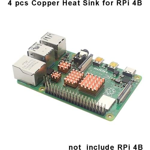 4 pcs Raspberry Pi 4 Copper Heat Sink CPU RAM Cooling Radiator Cool kit for Raspberry Pi 4 Model B