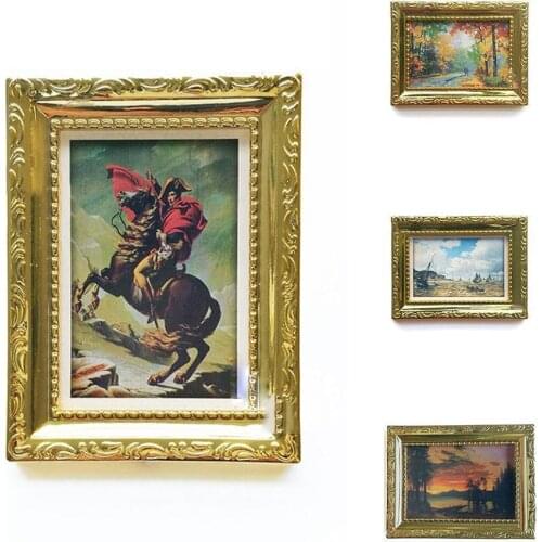 Mini Dollhouse Miniature 1:12 Diy Photo Frame Antique Doll Decoration Painting Oil House Accessories Frame Manny Diy G9L2