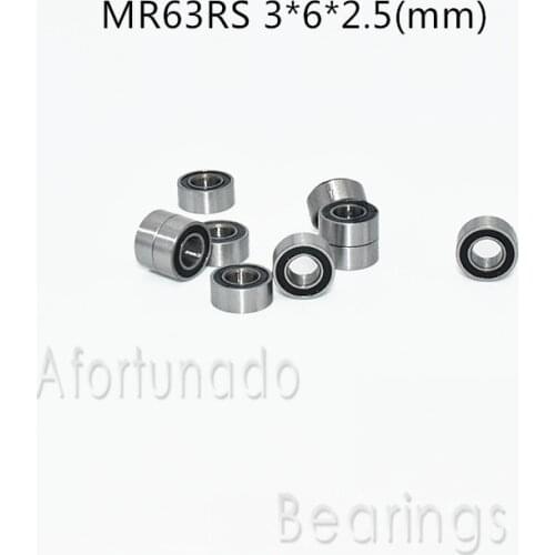 MR63RS 3*6*2.5(mm) 10pieces free shipping bearing ABEC-5 Rubber Sealed Miniature Mini Bearing free shipping MR MR63RS