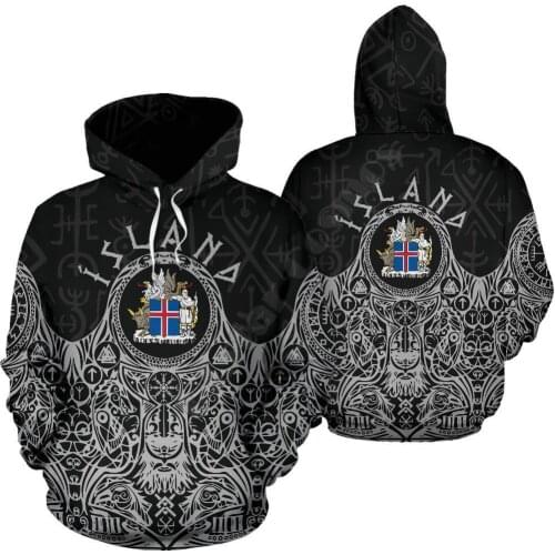 Iceland Vikings Coat of Arms 3D Printed Hoodies Fashion Pullover Men For Women Sweatshirts Sweater Cosplay Costumes