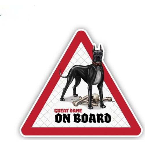 LLY-1348 Car Stickers Pet Dog Great Dane on Board Warning Sign PVC Humorous Waterproof Automobiles Accessories Decals Decor