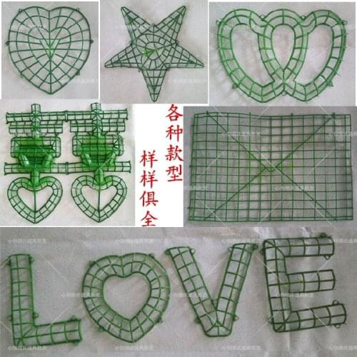 1 PC More style Flower wall tile plastic flower row shelf LOVE heart-shaped plastic grid shelf wedding flower arrangement props