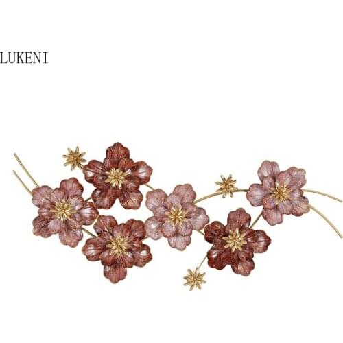 European Style Flower Sofa Background Wall Decoration Pendant Restaurant Light Luxury Handmade Old Wrought Iron Wall Hanging