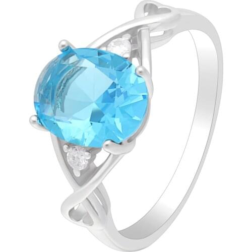 Wedding Rings for Women Costume Jewelry Engagement CZ Crystal Female Purple Red Sky Blue Birthstone Ring