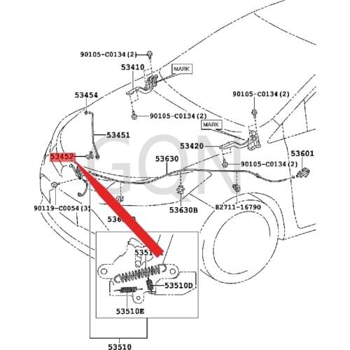 Engine cover support rod fixing parts 2013-Toy ota YAR IS bayonet (cover support rod card) front cover support rod fixing frame