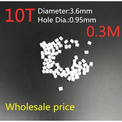 Wholesale 10T 10 Teeth Small Motor Engine Gears 0.3M 3.6MM 1mm R/c Spare Parts Access For jd509 Drone Quadcopter Helicopter Toys
