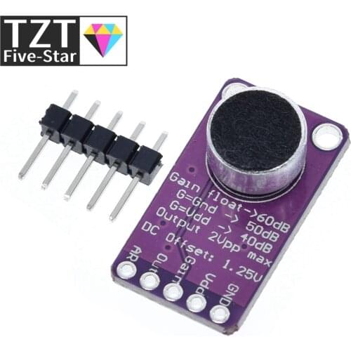 TZT MAX9814 Microphone AGC Amplifier Board Module Auto Gain Control for Arduino Programmable Attack and Release Ratio Low THD