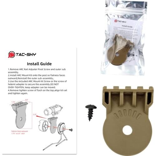 TAC-SKY tactical headset helmet stand PELTOR COMTAC I II III stand ARC track adapter for tactical lights mounting kit platform