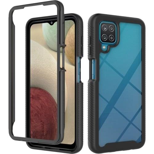 Transparent Armor 2in1 Shockproof Bumper Phone Case For Samsung A02 A10 A12 A11 A20 A30 A20e A21s Hybrid Protect Back Cover